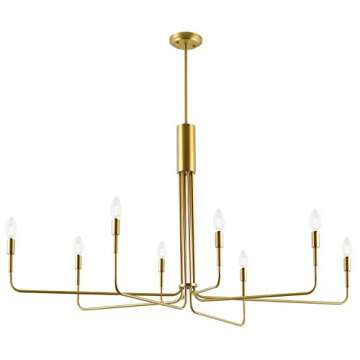 Light Society LS-C317-BB Bella 8-Light Chandelier, Brushed Brass