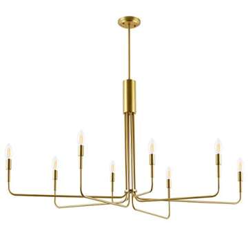 Light Society LS-C317-BB Bella 8-Light Chandelier, Brushed Brass
