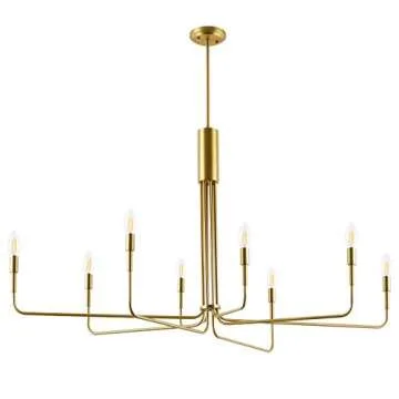 Light Society Bella 8-Light Modern Brushed Brass Chandelier