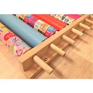 Z-Things Storage Organizer for Gift Wrapping, Ribbons, Maps & More - Holds 10 Rolls