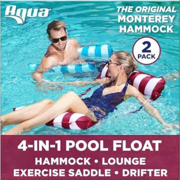 Ultimate Aqua Monterey Hammock Pool Float Set - 2-Pack for Relaxation