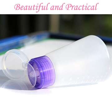 Acetone Pump Dispenser Push Down Pump Dispenser Lockable Alcohol Dispenser Bottle 2 Packs 180ml One-Touch Pump Dispenser Empty Bottle For Alcohol,Acetone,Nail PolishToner ect. (2 packs 180ml)