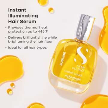 Alfaparf Milano Semi di Lino Sublime Cristalli Liquidi Hair Oil Serum with Thermal Protection - Anti...