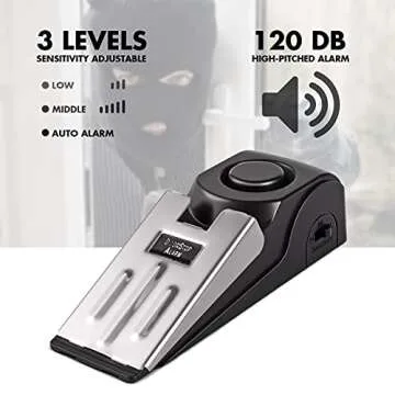 Door Stop Alarm 120dB Portable Security Solution 2 Pack
