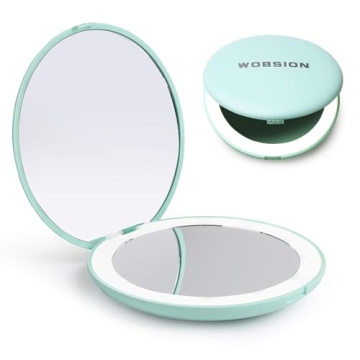 Wobsion LED Travel Makeup Mirror 10x Magnification Compact