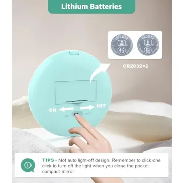 Wobsion LED Travel Makeup Mirror 10x Magnification Compact