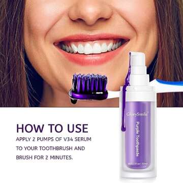 Purple Toothpaste for teeth whitening, Best Purple Toothpaste for Sensitive Teeth, Purple Teeth Whitening, Tooth Stain Removal, Teeth Whitening Booster, Teeth Whitener