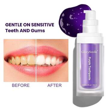 Purple Toothpaste for teeth whitening, Best Purple Toothpaste for Sensitive Teeth, Purple Teeth Whitening, Tooth Stain Removal, Teeth Whitening Booster, Teeth Whitener