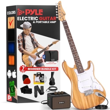 Pyle Full Size Electric Guitar Kit with 5W Amplifier, Gig Bag, Picks, Spare Strings, and Strap, ST-S...