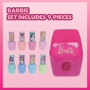 Barbie Nail Polish Set for Kids with Nail Dryer
