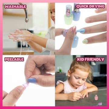 Barbie Nail Polish Set for Kids with Nail Dryer