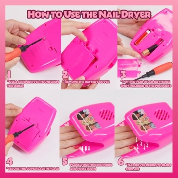 Barbie Nail Polish Set for Kids with Nail Dryer