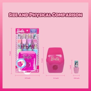 Barbie Nail Polish Set for Kids with Nail Dryer