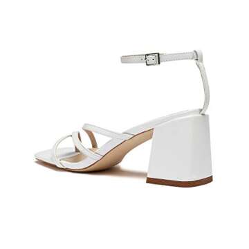 vivianly Women's Chunky Mid Heel Ankle Strap Sandals Square Toe Heeled Sandals