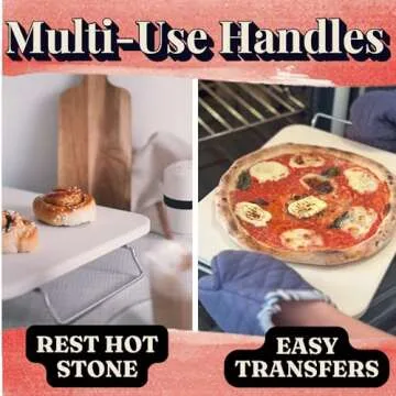 Pizza Stone for Oven and Grill Set - 5PCS Pizza Making Accessories Kit with 15 inch Stones, Peel, Cutter and Dough Tool - Large Rectangular Baking Oven Stones - Baking Stone for Bread