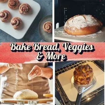 Pizza Stone for Oven and Grill Set - 5PCS Pizza Making Accessories Kit with 15 inch Stones, Peel, Cutter and Dough Tool - Large Rectangular Baking Oven Stones - Baking Stone for Bread