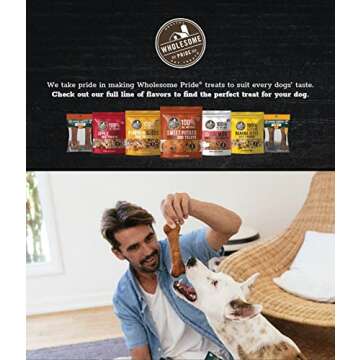 Wholesome Pride Natural & Healthy Sweet Potato Highly Digestible Dog Chews, Medium - 2 Pack