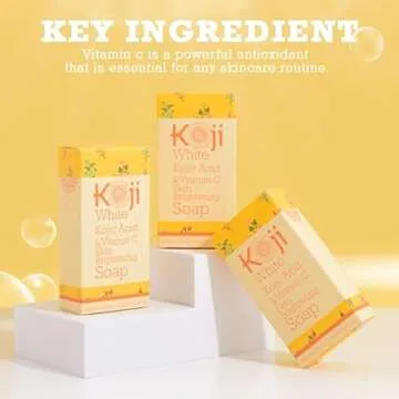Koji White Kojic Acid & Vitamin C Brightening Soap, Hydrating Face & Body For Radiant Glow Skin, Nou...