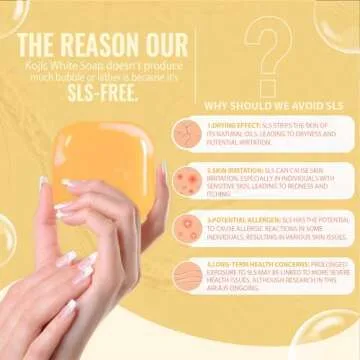 Koji White Kojic Acid & Vitamin C Brightening Soap, Hydrating Face & Body For Radiant Glow Skin, Nourishing, Moisturizing, Even Tone Cleansing Bar, Vegan, Paraben-Free, 2.82 oz (2 Bars)