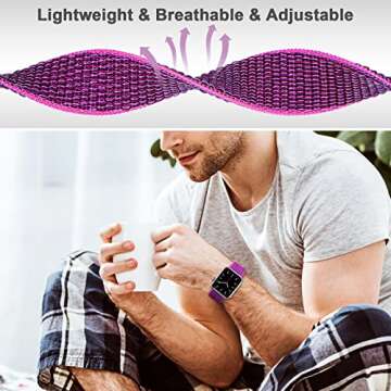 OHOTLOVE Nylon Sport Band Compatible with Apple Watch Band 38mm 40mm 41mm 42mm 44mm 45mm 46mm 49mm, Adjustable Breathable Women Men Braided Strap Compatible for iWatch Series 10/9/8/7/6/5/SE/Ultra