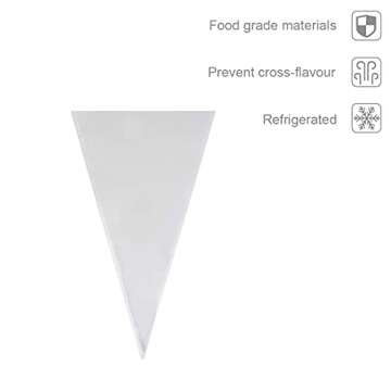 FUNNYARD Mini Cone Bag 200Pcs Clear Treat Popcorn Bags 5.1 by 9.8 Inch Triangle Cellophane Bags with...