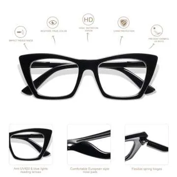 Trendy Cat Eye Blue Light Readers for Women - AMOMOMA