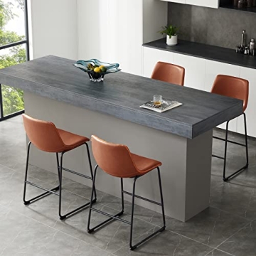 Modern Sweetcrispy Leather Bar Stools Set of 2 Comfortable