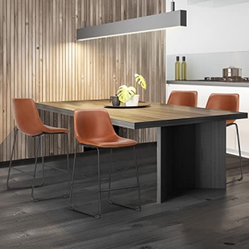 Modern Sweetcrispy Leather Bar Stools Set of 2 Comfortable