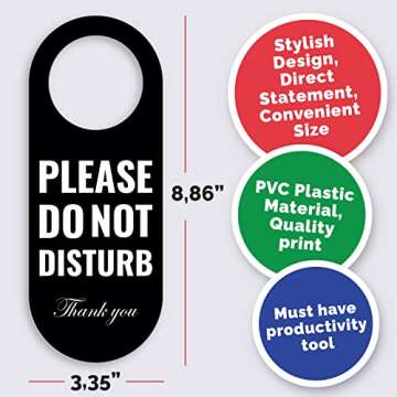 Do Not Disturb Door Hanger Sign for Office and Home Privacy