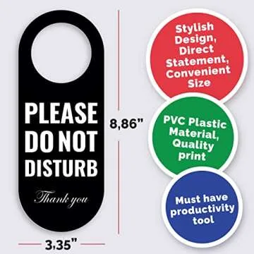 Do Not Disturb Door Hanger Sign for Office and Home Privacy
