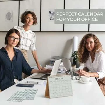 Aesthetic Desk Calendar 2025 - Runs from August 2024 until June 2026 - Beautiful Small 2025-2026 Flip Desktop Calendar for Easy Organizing