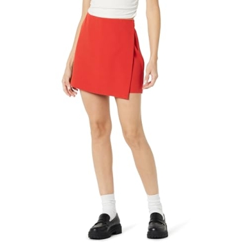 The Drop Women's Kamila A-line Mini Skort - Stylish Lava Red L