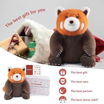 Niuniu Daddy 14" | 3.5 Pound Red Panda Weighted Stuffed Animal, Red Panda Pillowfort Plush Lap Animal Toys for Kids Adults Baby, Large Red Panda Body Pillow for Gift Present Birthday Christmas Holiday