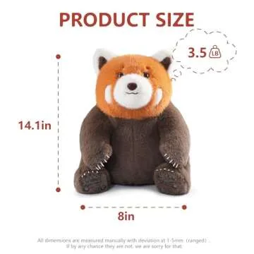 Niuniu Daddy 14" | 3.5 Pound Red Panda Weighted Stuffed Animal, Red Panda Pillowfort Plush Lap Animal Toys for Kids Adults Baby, Large Red Panda Body Pillow for Gift Present Birthday Christmas Holiday
