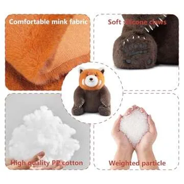 Niuniu Daddy 14" | 3.5 Pound Red Panda Weighted Stuffed Animal, Red Panda Pillowfort Plush Lap Animal Toys for Kids Adults Baby, Large Red Panda Body Pillow for Gift Present Birthday Christmas Holiday