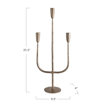 Creative Co-Op Hand-Forged Metal Candelabra for Home