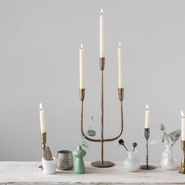 Creative Co-Op Hand-Forged Metal Candelabra for Home