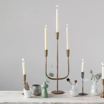 Creative Co-Op Hand-Forged Metal Candelabra for Home