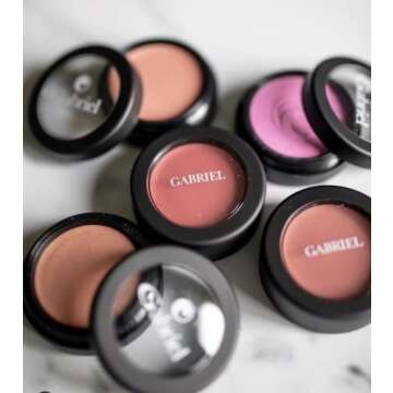 Gabriel Cosmetics Blush (Rose- Medium Muted Pink/Cool Matte), Natural, Paraben Free, Vegan, Gluten-free, Cruelty-free, Non GMO,enhanced with Sea Fennel, creamy and natural finish, 0.1 oz