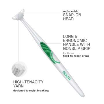 REACH Ultraclean Access Flosser Starter Kit, Unflavored, Plaque Remover for Teeth, for Hard to Reach...