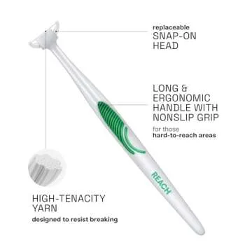 REACH Ultraclean Access Flosser Starter Kit, Unflavored, Plaque Remover for Teeth, for Hard to Reach...