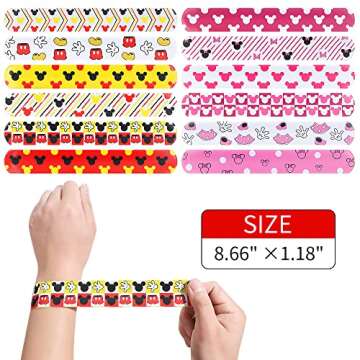 Aolime 48 PCS Mouse Slap Bracelets - Perfect Kids Birthday Party Favors