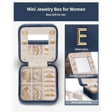 Vlando Personalized Travel Jewelry Case for Teachers