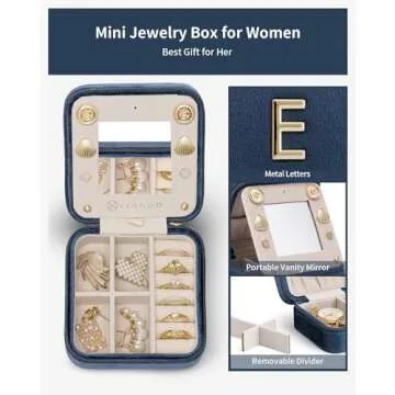 Vlando Personalized Travel Jewelry Case for Teachers