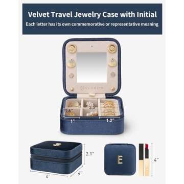 Vlando Personalized Travel Jewelry Case for Teachers