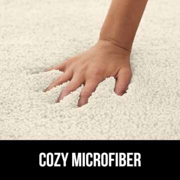 Gorilla Grip Premium Luxury Bath Rug, 30x20, Absorbent, Soft, Thick Shag, Bathroom Mat Rugs, Machine Wash, Microfiber Dries Quickly, Mats for Bath Room, Shower, Bathtub and Spa Floors, Cream Cream