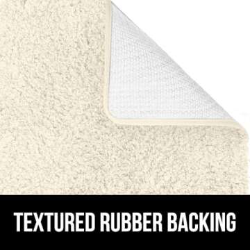 Gorilla Grip Premium Luxury Bath Rug, 30x20, Absorbent, Soft, Thick Shag, Bathroom Mat Rugs, Machine Wash, Microfiber Dries Quickly, Mats for Bath Room, Shower, Bathtub and Spa Floors, Cream Cream