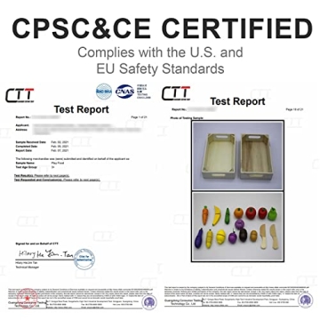 Wooden Play Food for Kids Kitchen Cutting Fruits Toys for Toddlers Pretend Vegetables Gift for Boys Girls Educational Toys