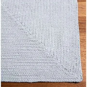 SAFAVIEH Braided Collection 2'3" x 12' Light Blue BRD176A Handmade Country Cottage Reversible Cotton Runner Rug