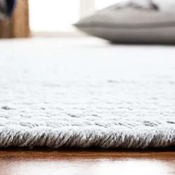 SAFAVIEH Braided Collection 2'3" x 12' Light Blue BRD176A Handmade Country Cottage Reversible Cotton Runner Rug